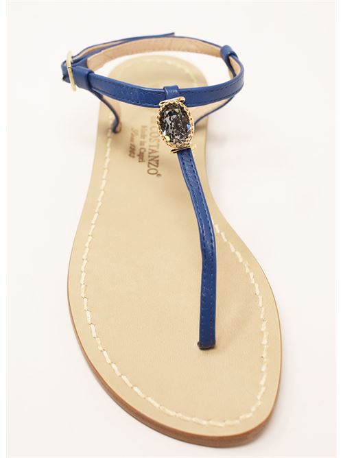 Blue sandals with jewel Da Costanzo | BIGSTONEJEWELBLUNAVY